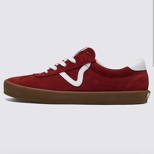 Vans Sport Low Suede Red with Gum Sole Mens 7 Womens 8.5 Unisex 7Y Skate Shoe
